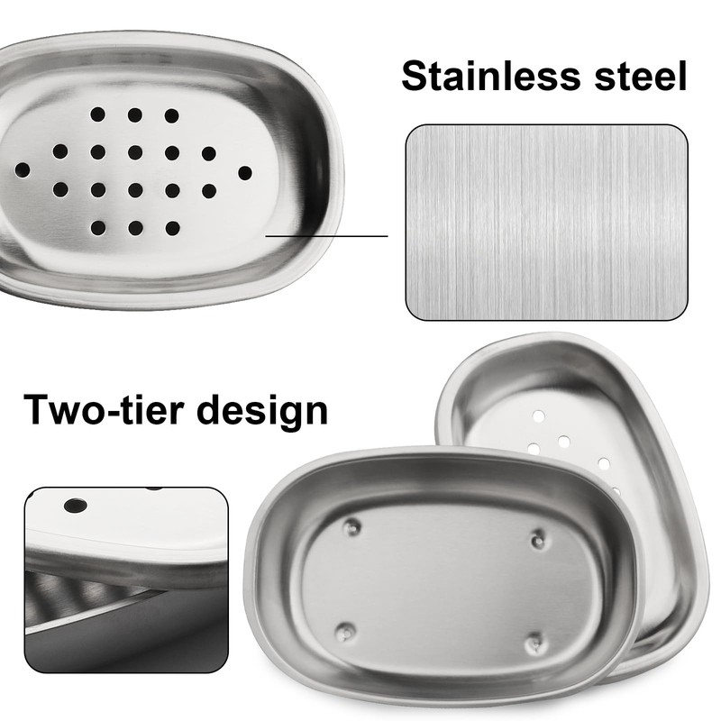 Soap Dish for Shower, Stainless Steel Bar Soap Dishes Holder