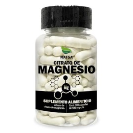 NATSA Citrato de Magnesio 100 cápsulas | 2 cápsulas diarias | Excelentes propiedades relajantes | Calidad Premium | Ingredientes Puros
