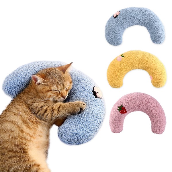 T'CHAQUE Soft Dog Bed Pillows, Ideal Naptime Sleeping Companion for Small Dogs and Cats, Pet Neck Pillow for Upper Spine and Calming Support, Cuddle Snuggle Doggy/Kitten Pillow Training Toy (3 Pack)