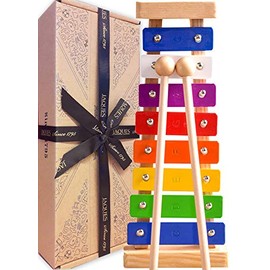 Jaques of London Xylophone for Kids | Musical Instruments with Song Sheets | Quality Wooden Xylophone | Kids Xylophone Musical Toys | UK Family Company Since 1795