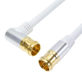 Horic AC 100-399WH Antenna Cable S-4C-FB Coaxial 32.8 ft (10 m) [4K8K Broadcasting (3224MHz)/BS/CS/Terrestrial Digit/CATV Compatible] White Aluminum Head, L-Shaped Plug-in/Plug Type Connector