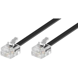 Wentronic Modular Cable 2x RJ11 Connectors 4-Way Coated Black 6m