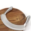8.7 Inch Mezzaluna Knife With Wood Cutting Board - Stainless