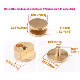 4Pcs Mirror Glass Clips Aluminum Glass Shelf Clamp Mirror Mounting Clips Mini Mirror Support Bracket Mirror Wall Holder Clips,Fitting for 5-11mm Thick Mirror(Silver)