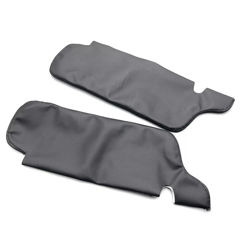 FAMUGOS 2PCS Black Leather Sun Visor Cover Replacement for Ford