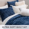 RECYCO Luxury Velvet Quilt Set Full Queen Size, Lightweight Velvet