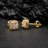 Small 3D Square 14K Yellow Gold 925 Sterling Silver Micro