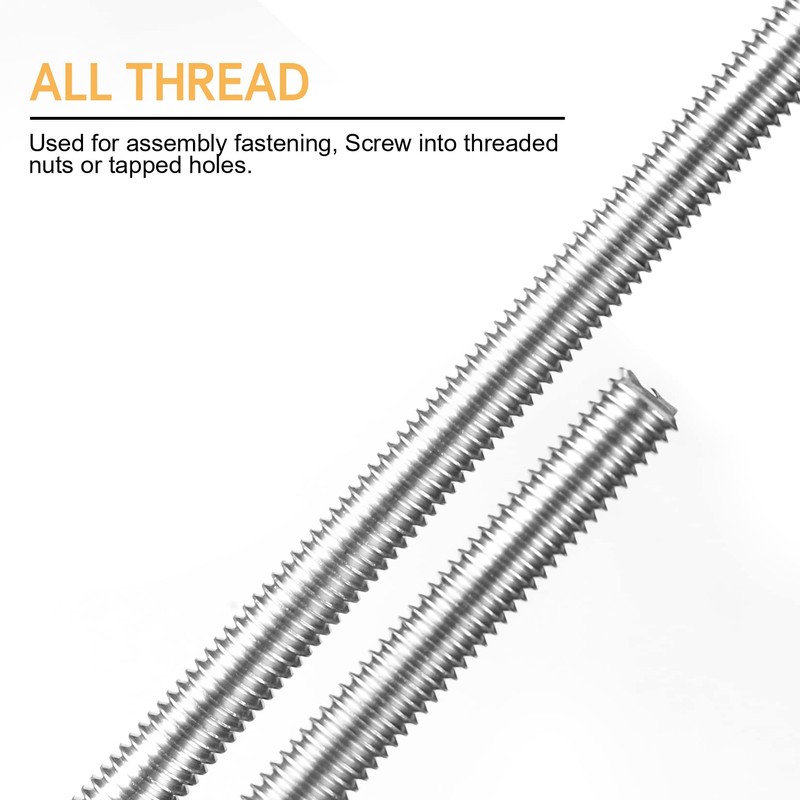 Niooliuk Pack of 5 304 Stainless Steel M6-1.0 Fully All