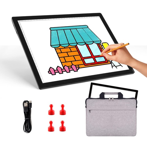 VKTEKLAB A4 Light Board for Tracing Pad with Padded Case,