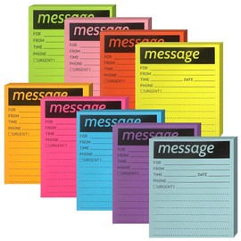 Phone Message Sticky Notes Phone Memo Pads, 9 Pads Lined Sticky Notes Pads, 4x6 inch Phone Message Pad Self Sticky Notes with Line Colorful Post Memos for Office, School and Home, 50 Sheetsx9 Pack