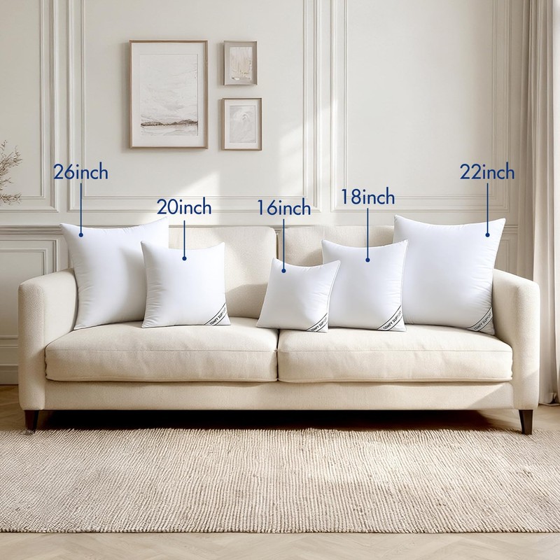 MIULEE 18x18 Pillows Inserts Pack of 4, Down Alternative Virgin
