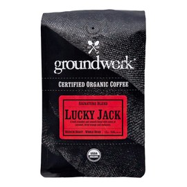 Groundwork Certified Organic Whole Bean Coffee, Lucky Jack, 12 oz Bag