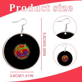 EIROVYA Earrings Cassette Vintage Neon Earrings Women's Funny Earrings Fancy Dress Acrylic Cassette Drop Earrings Retro Earrings for 70s 80s 90s Carnival Party Accessories, 1 Pair, bronze