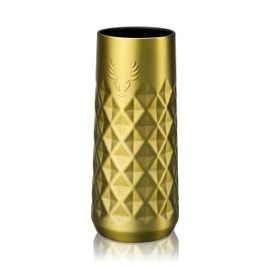 Viski Paragon Champagne Flute Insulated Tumbler, Stainless Steel Champagne Flutes with Ceramic Coating Gold 9oz Set of 1
