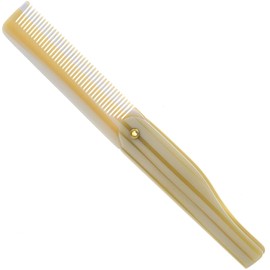 Giorgio G20 IVY Folding Mustache and Beard Comb 6.5 Inches - Small Fine Tooth Pocket Comb for Everyday Hair Care - Sawcut and Hand Polished Pocket Comb and Styling Comb - Fine Ivory Travel Comb
