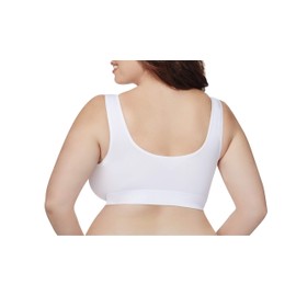 JUST MY SIZE womens Pure Comfort Front Close Wirefree Mj1274 Bra, White, 1X US