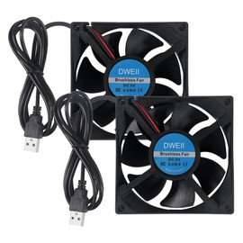 2PCS 80mm USB Fan 5V Brushless 8025 80x25mm for Cooling DIY PC Computer Box 3D Printer CPU Cooler Radiator