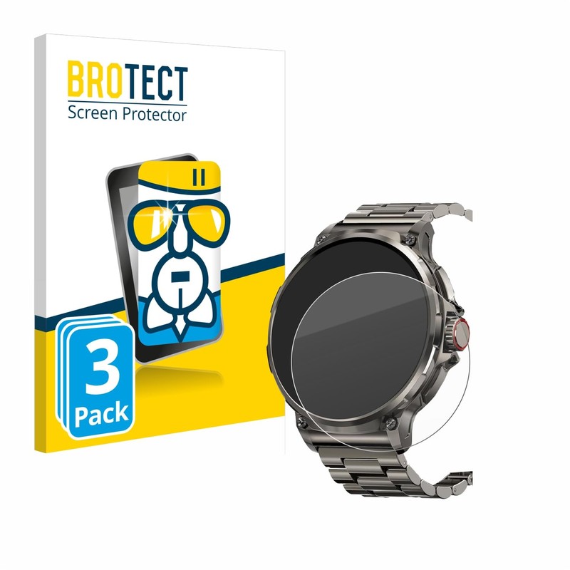BROTECT Protective Glass for Tesofit Smartwatch 1.85 Inch (Round) (Pack