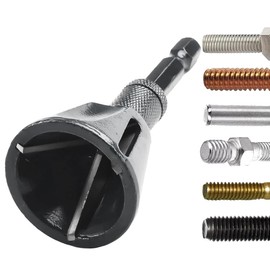 Kigauru Deburring External Chamfer Tool Tungsten Carbide Blade 1/4 Inch Hex Shank External Chamfer Drill Bit 3/16"-1" Three-Edged Grinding Alloy Blade Thread Corner Electric Drill Tools