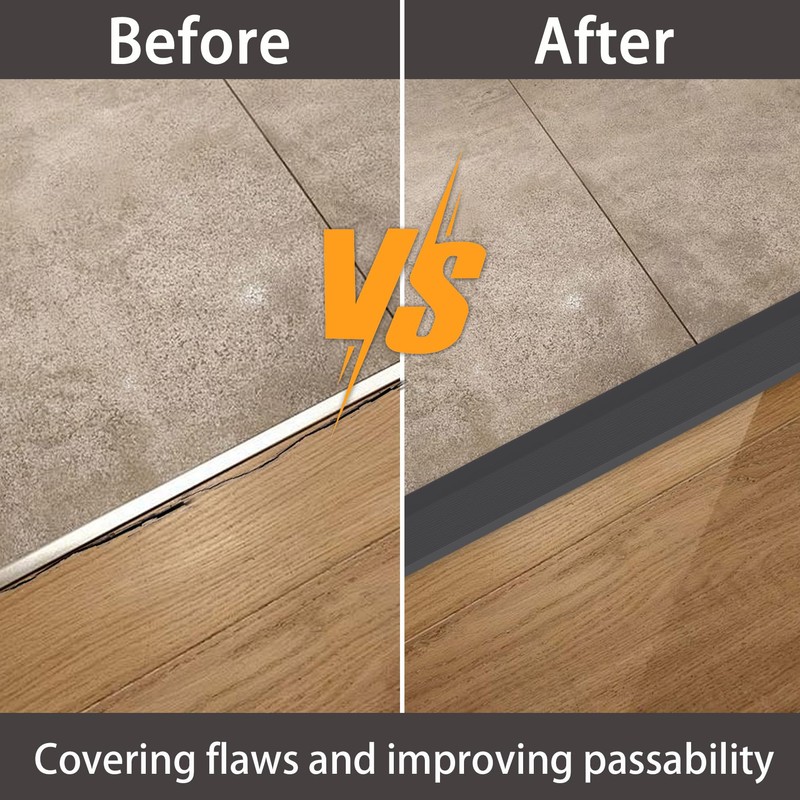 Lunghaa Aluminum Floor Transition Strip, Threshold Reducer for Doorway Ramp