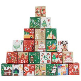 TLOXO Advent Calendar for Filling, 24 Advent Calendar Boxes, Advent Calendar Fill Yourself for Crafts and Standing, Christmas Decoration