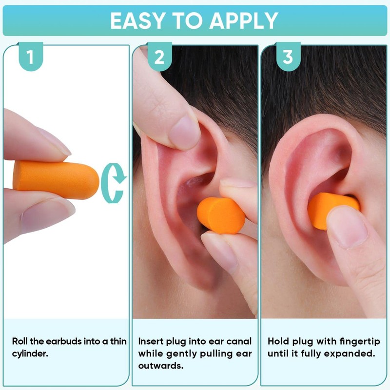TICONN 200 Pairs Ear Plugs, 32dB Noise Reduction Earplugs for