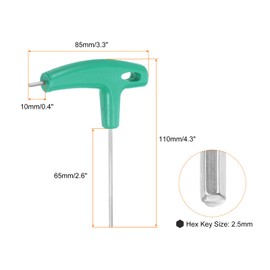 HARFINGTON T-Handle Hex Key Wrench 2.6" Long Arm 2.5mm Metric Carbon Steel T-Key Inner Hexagon Wrenches Spanner Repair Tool for Automotive Household Maintenance