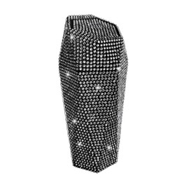 JNNJ Bling Rhinestone Leak-Proof Portable Rubbish Bin for Cars Portable Bin Container with Lid for Home Office Bedroom Vehicle (Black)