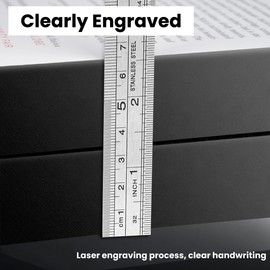 MOXYOY Stainless Steel Ruler Set, 30cm/12in + 15cm/6in Metal Rulers Kit Heavy Duty Straight Edge for School Office Home Measuring,2Pcs