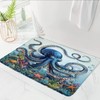 ZRUWUA Octopus Kraken Bath Mat Underwater Tentacle Starfish Coral Nautical
