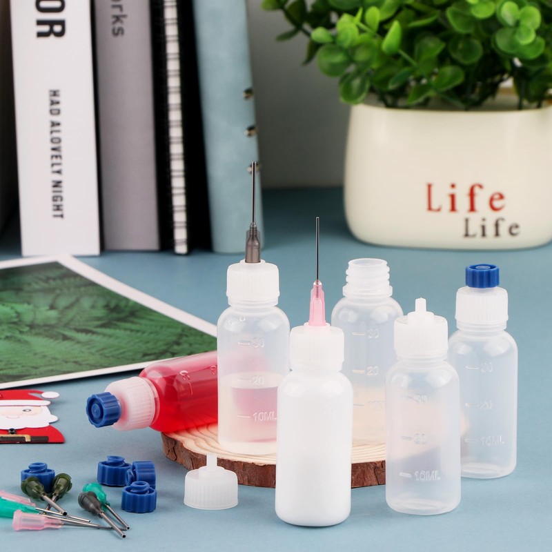 12PCS Glue Applicators Bottles,30ml Plastic Squeezable Dropper Bottles with Blunt