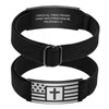 Cross Bracelet For Men - Black Bible Verse Rope Band