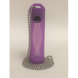 Gold Mining 2 oz Gold Glass Vial and Vial Case Holder Purple 30" Stainless Steel Chain