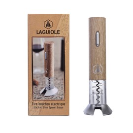 LAGUIOLE - Laguiole Electric Corkscrew, Electric Bottle Opener, Automatic, Wood and Silver