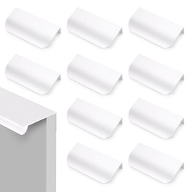 KASURE Pack of 6 Cabinet Handles, Hidden Cabinet Handles, Hidden Door Handles, Handles for Cupboards, Drawers, Cabinet Doors (White)