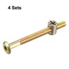 sourcing map Set of 4 Furniture Bolts Nut Set Hexagonal