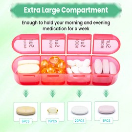 Zoolion Pill Box 4 Times a Day, 7 Days Pill Organiser Box with 28 Compartments, Weekly Pill Case for Morning Noon Evening and Bed Time (White)