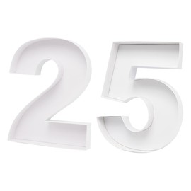 38.1cm Cardboard Number Paper Mache Shape Box to fill Candy Sweet Charcuterie Cupcake Birthday Anniversary Decoration Treat (Number 25)