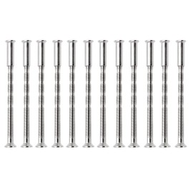 24 Pieces Door Handle Screws, M4 Door Handle Screws, Satin Nickel Connecting Bolts and Sleeves for Fixing Door Handles, Escutcheons, Cabinet Drawers