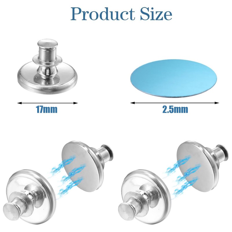 QZKJQDD 8 Pcs Magnetic Curtain Clips, Removable Round Curtain, Magnetic