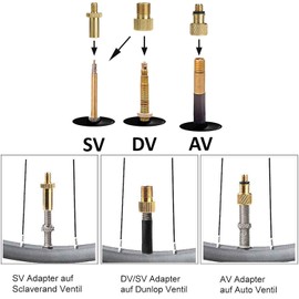 Lystin 15 Pieces Bicycle Valve Adapter, Bike Pump Adapter Presta Schrader Valve Adapter, Ball Pump Inflation Needle Nozzle Adapter Kit for Bikes Tire Inflator Air Pump Compressor