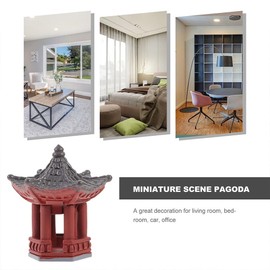 FOMIYES Mini Pagoda Statues 6pcs Japanese Temple Style Resin Desk & Garden Decor