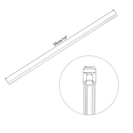 MECCANIXITY Acrylic Pipe Clear Rigid Round Tube 8mm(5/16 inch) ID 10mm(3/8 inch) OD 14" for Lamps and Lanterns, Water Cooling System