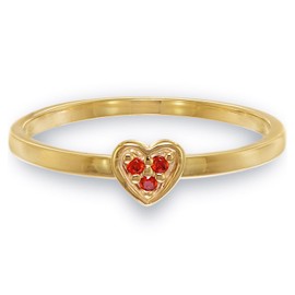 trendor 41539 Women's Ring Gold 333/8K Heart with Red Zirconia Elegant Ring for Women, Great Jewellery and Elegant Accessory, Yellow Gold, Cubic Zirconia