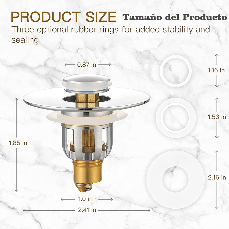 CICINIO Tapón Universal Fregadero de baño, tapón de Drenaje de