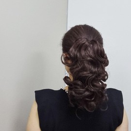 GETACOTA Ponytail Extension 12Inch Curly Wavy Straight Synthetic Hairpiece Clip in Claw hair extension One Piece Long Tails for Women (Dark Brown)