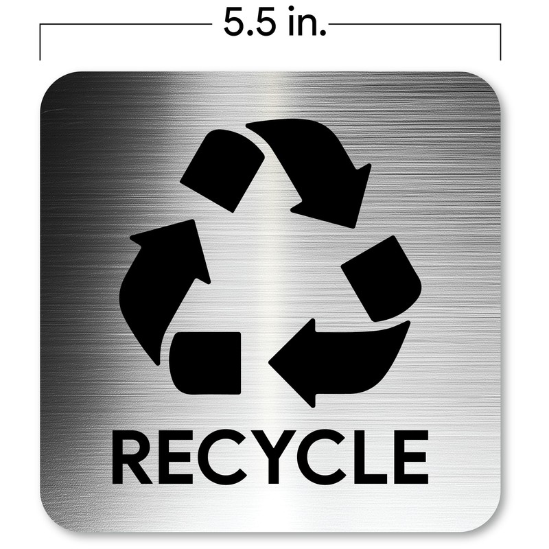 Recycle and Trash Adhesive Signs for Kitchen Trash Cans, Recycling