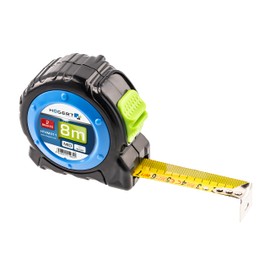 Högert Technik - Professional Maßband 8m - kompaktes, universell einsetzbares Bandmaß - praktischer Gürtelclip - 0,11 mm dickes elastisches Stahlband - automatischer Bandaufrollmechanismus