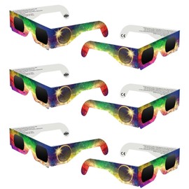 UCQKLI 6 PCS Solar Eclipse Glasses 2024, CE & ISO 12312-2 Certified AAS Recognized Paper Glasses, Eye Protection Approved for Direct Sun Viewing, Sun Safe Shades for 2024 Total Solar Eclipse-A01