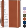 Lined Spiral Journal Notebook, A5 Hardcover Leather Notebook for Work,